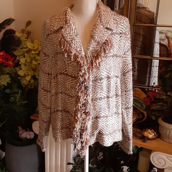 CHICO'S Nikita Cardigan Neutral Combo Size 2 NWT - Picture 1 of 10